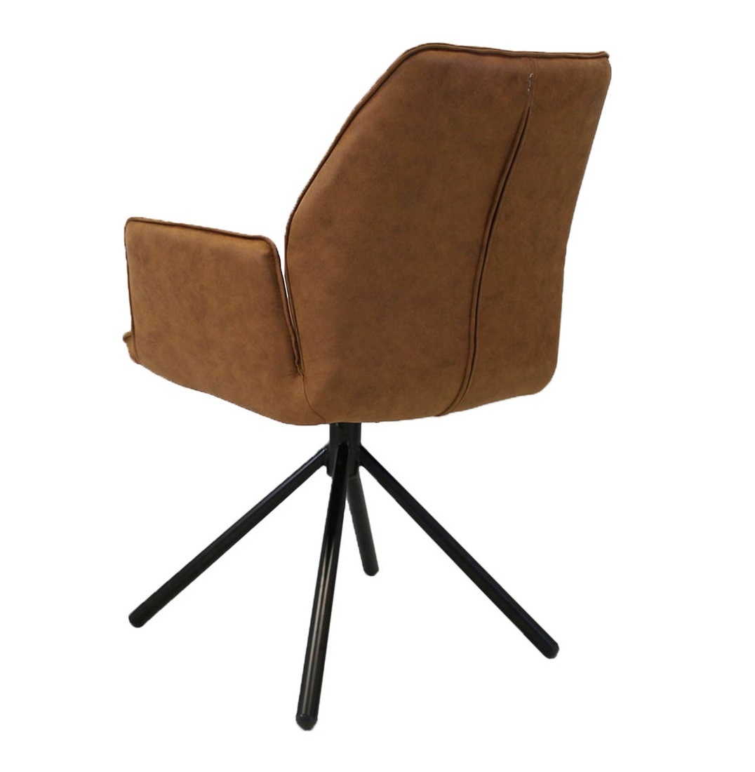 Parya Home - Donna Esszimmerstuhl - Mikrofaser - Metall - Cognac