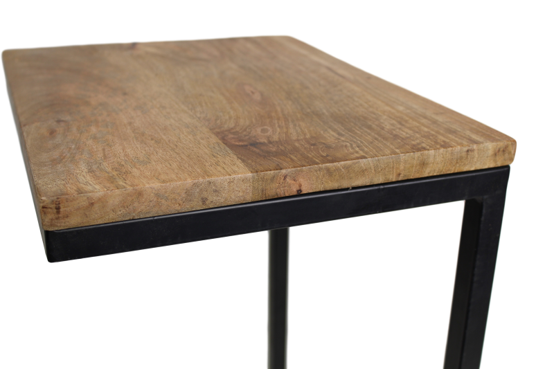 Side table Read - 38x30x65 - Natural/black - Mango wood/iron