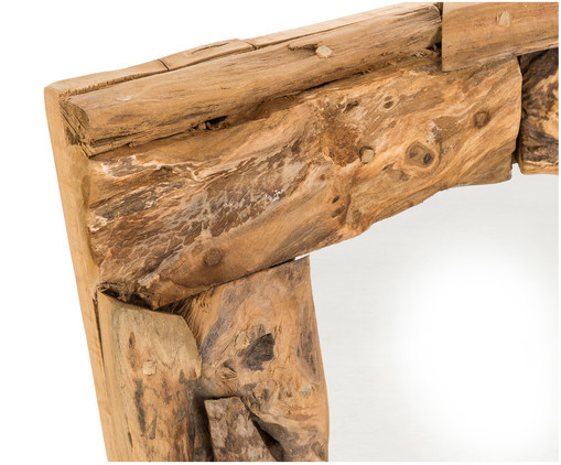 Wandspiegel - 50x50 cm - Teak-Wurzelholz