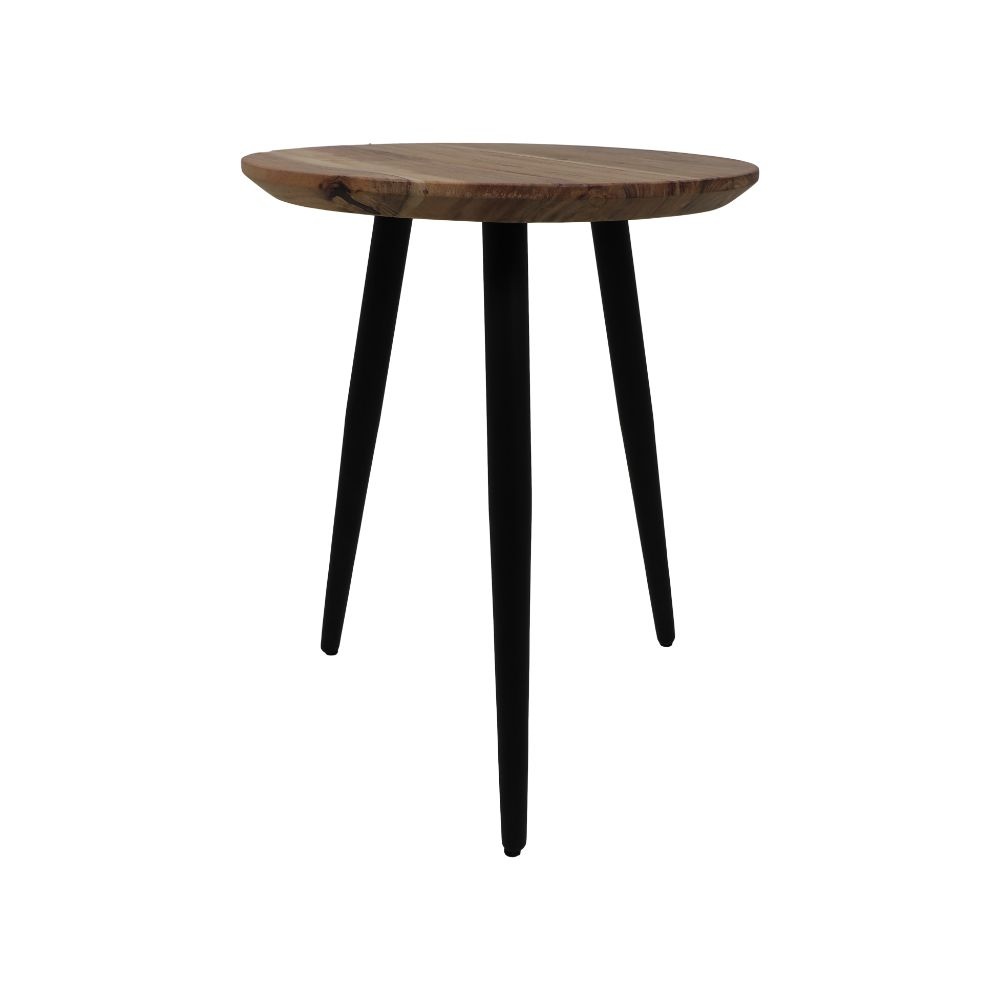 Bijzettafel Zurich - ø40x50 - Naturel - Acaciahout/ijzer