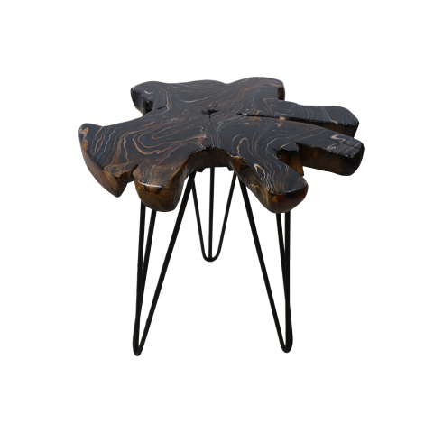 Side table round - ø45-55x40 - Teak/Epoxy