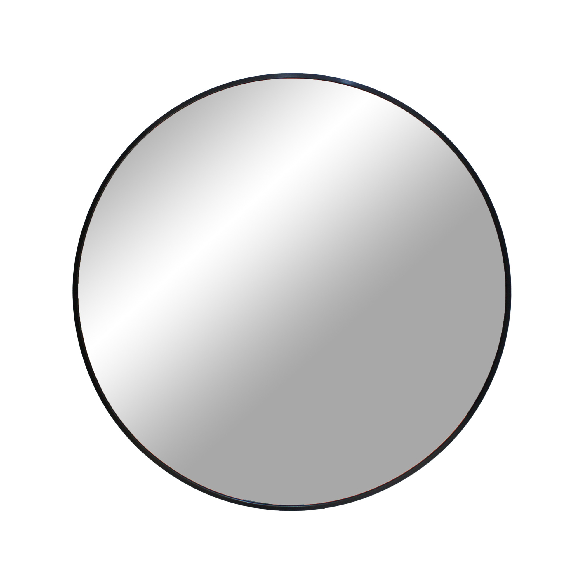 Madrid Mirror - Spiegel met messing look lijst -60 cm- Zwart