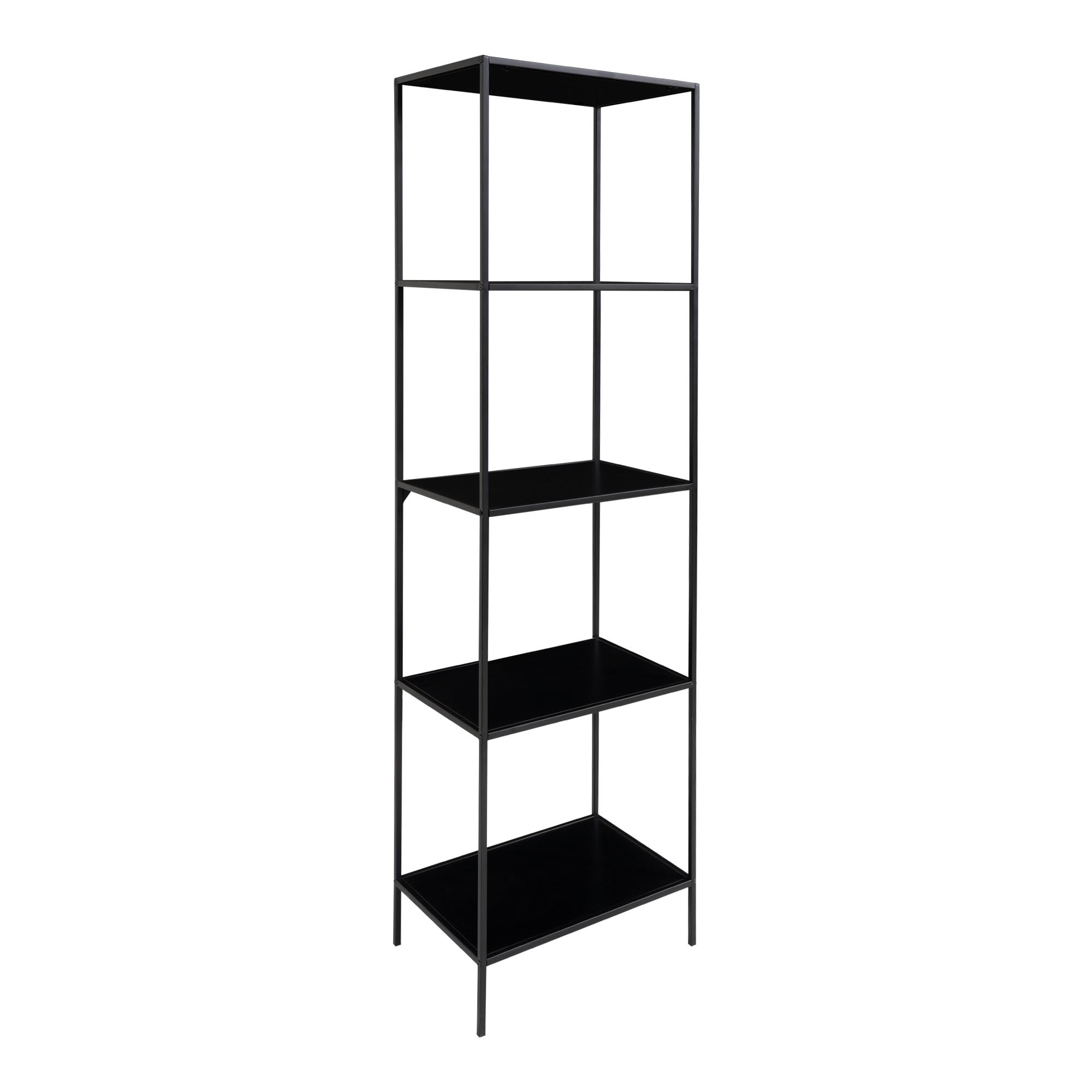 Vita Shelf - Shelf met zwart frame en 5 zwarte planken 51x36x170 cm