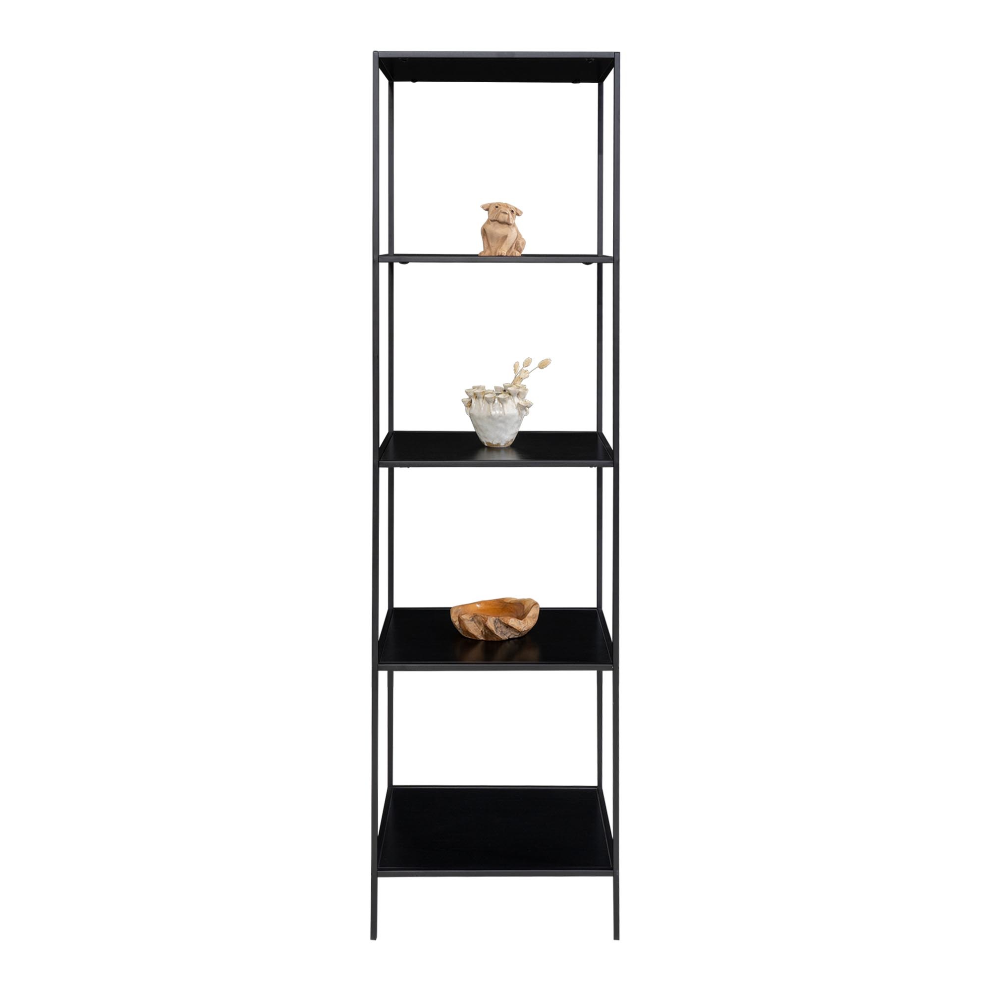 Vita Shelf - Shelf met zwart frame en 5 zwarte planken 51x36x170 cm
