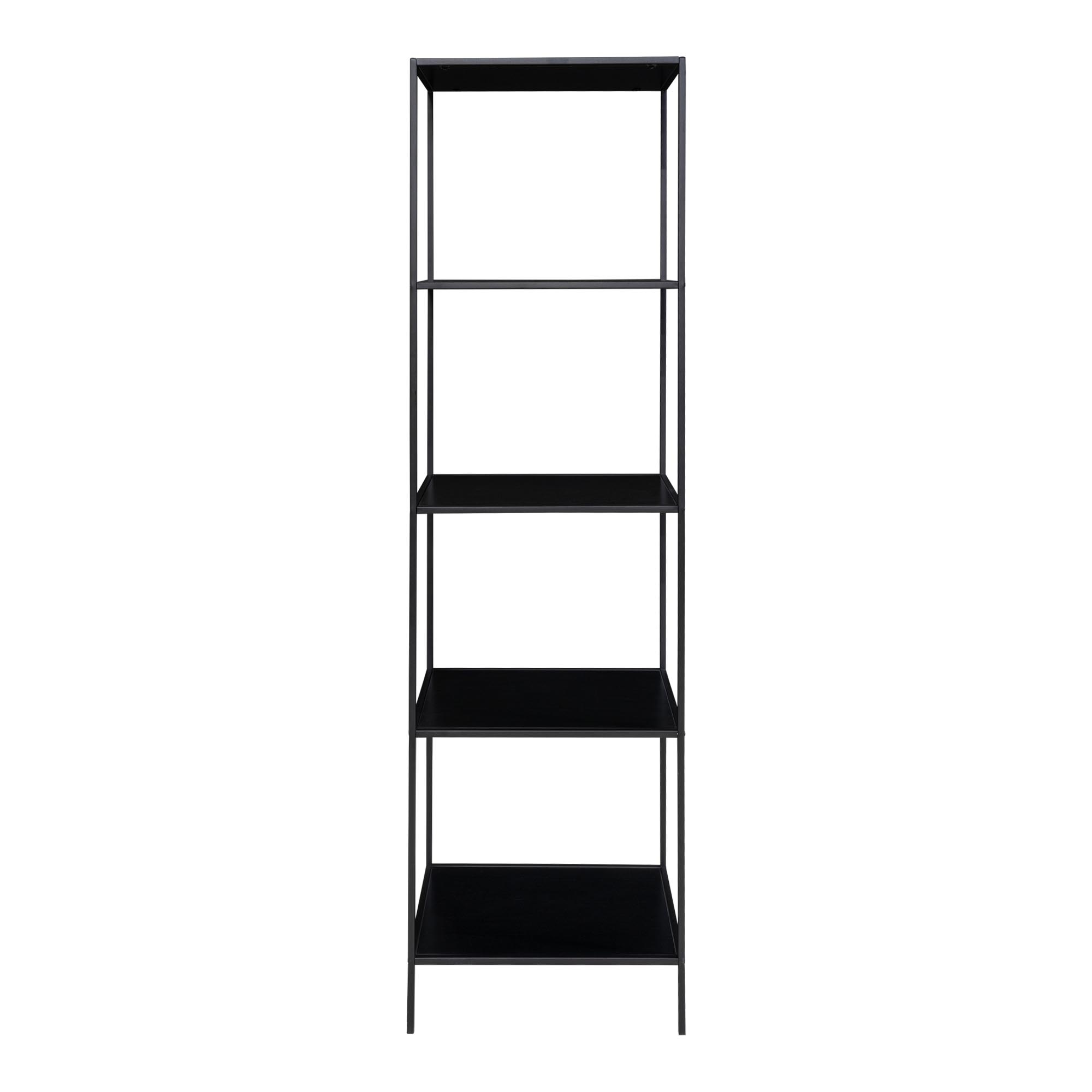 Vita Shelf - Shelf met zwart frame en 5 zwarte planken 51x36x170 cm