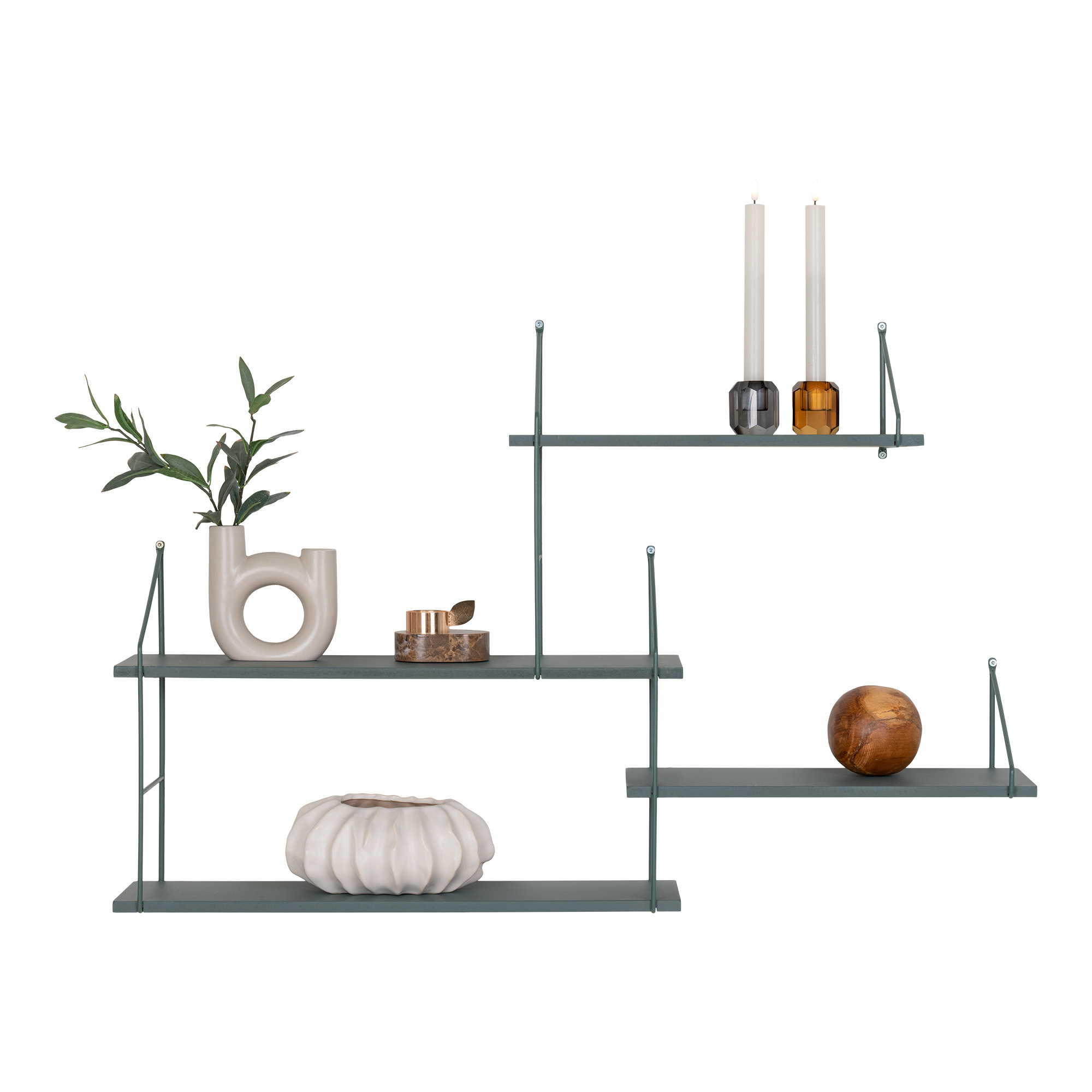 Harlem Shelf - Shelf met groen frame en 4 groene planken