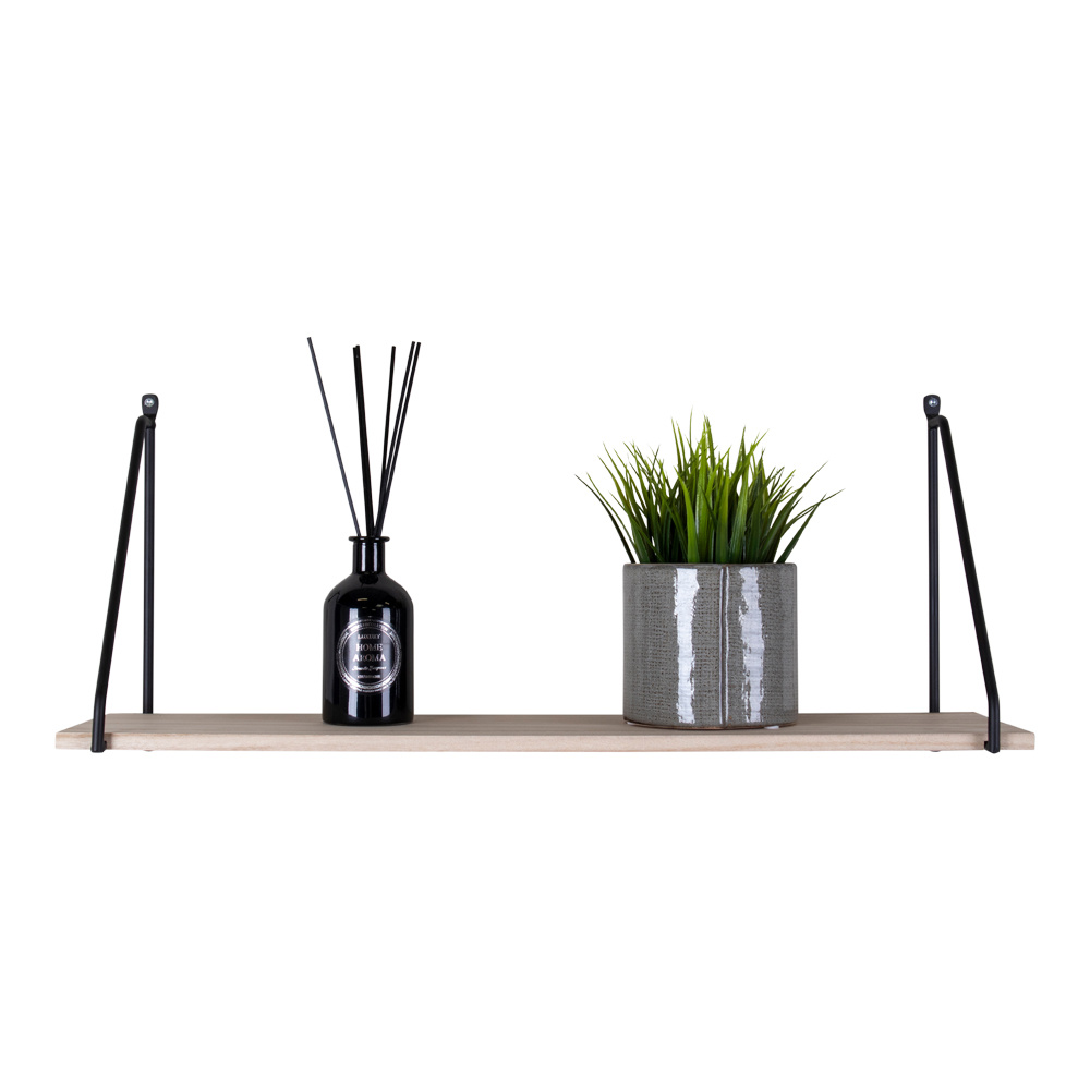 Arnhem Shelf - Regal mit schwarzem Rahmen und einer Ablage aus Naturholz