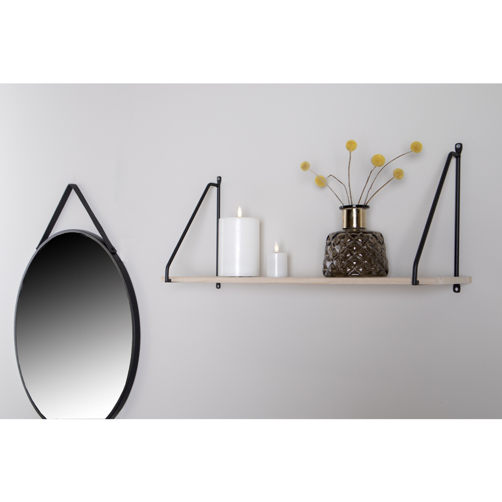 Arnhem Shelf - Regal mit schwarzem Rahmen und einer Ablage aus Naturholz