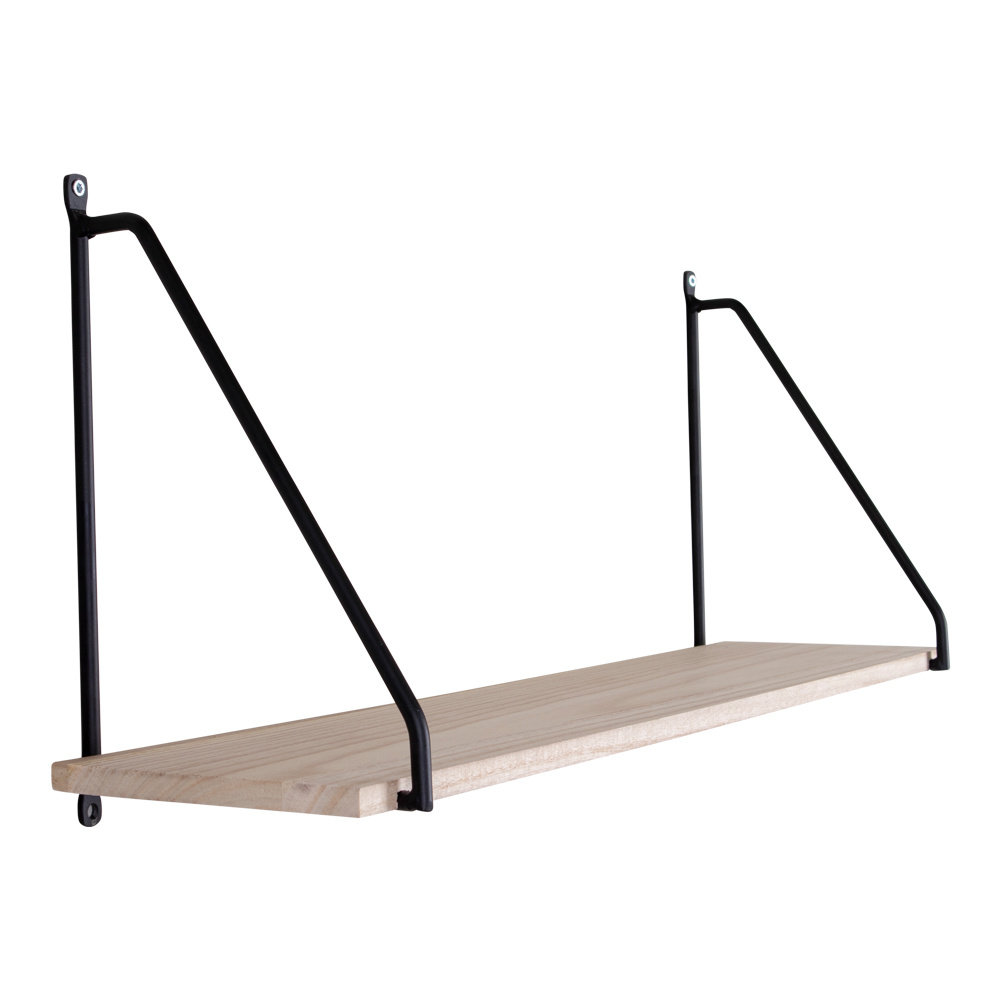 Arnhem Shelf - Regal mit schwarzem Rahmen und einer Ablage aus Naturholz