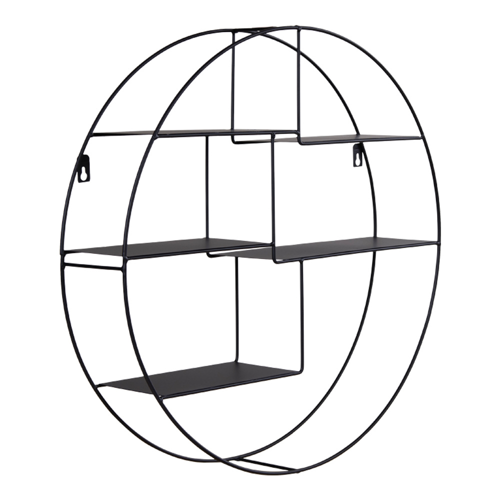 Genk Shelf - Ronde plank met zwarte lijst- 47,5 x 10 cm