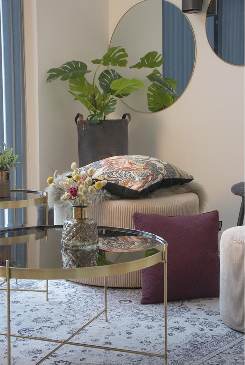 Jersey Mirror - Spiegel met messing look lijst - 80 cm