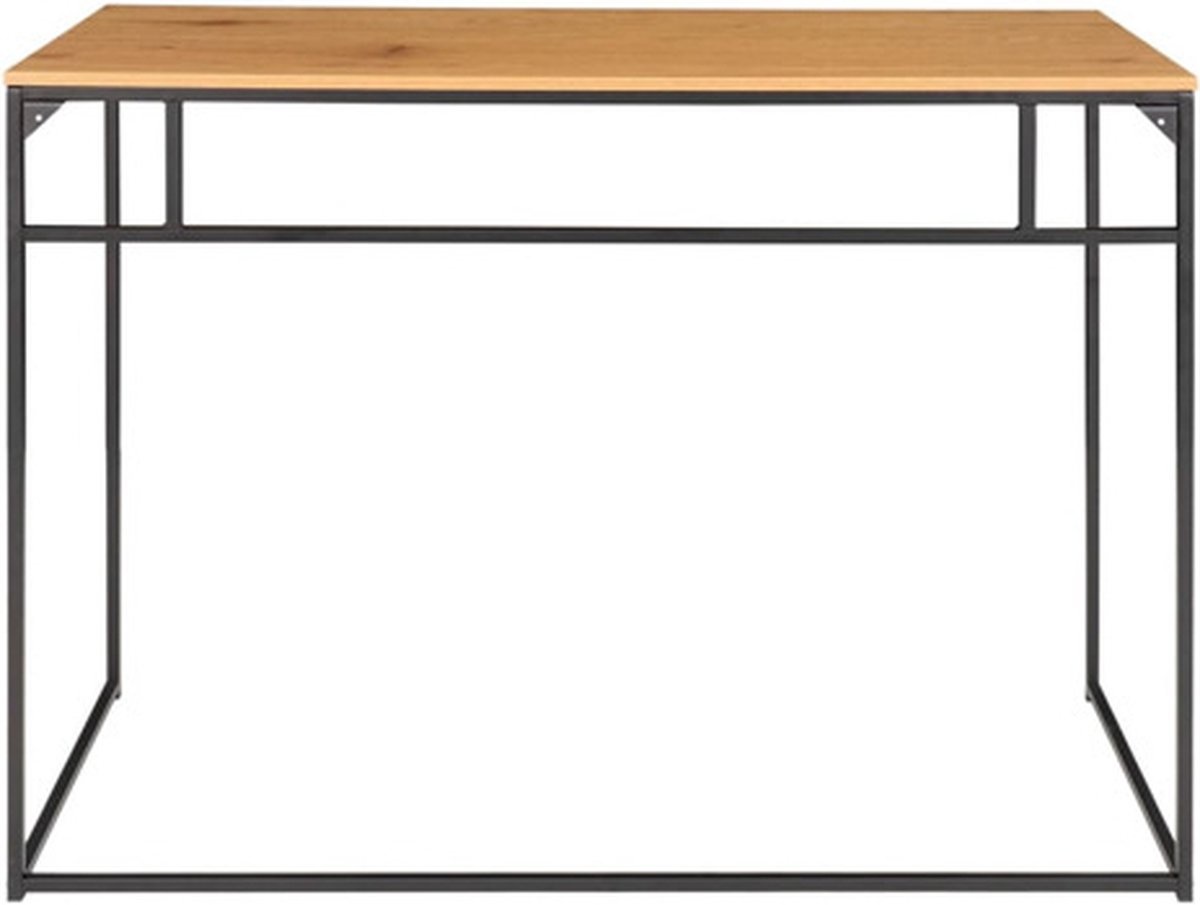 Vita Bureau - Schreibtisch mit schwarzem Gestell und Platte in Eichenoptik 100x45x75 cm