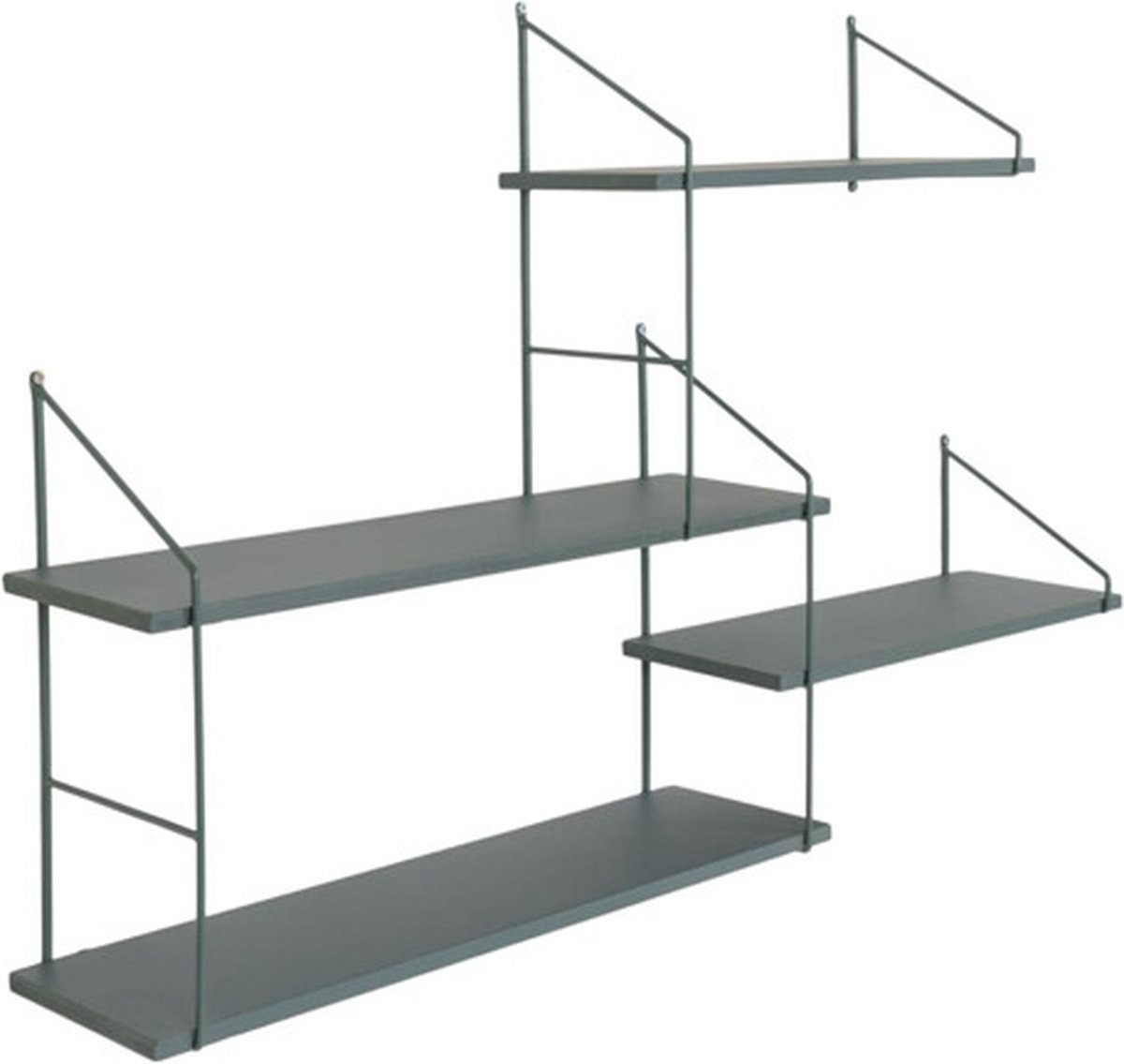 Harlem Shelf - Shelf met groen frame en 4 groene planken