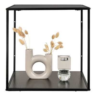 Vita Wallshelf - Plank met zwart frame en zwarte planken 36x36x36 cm