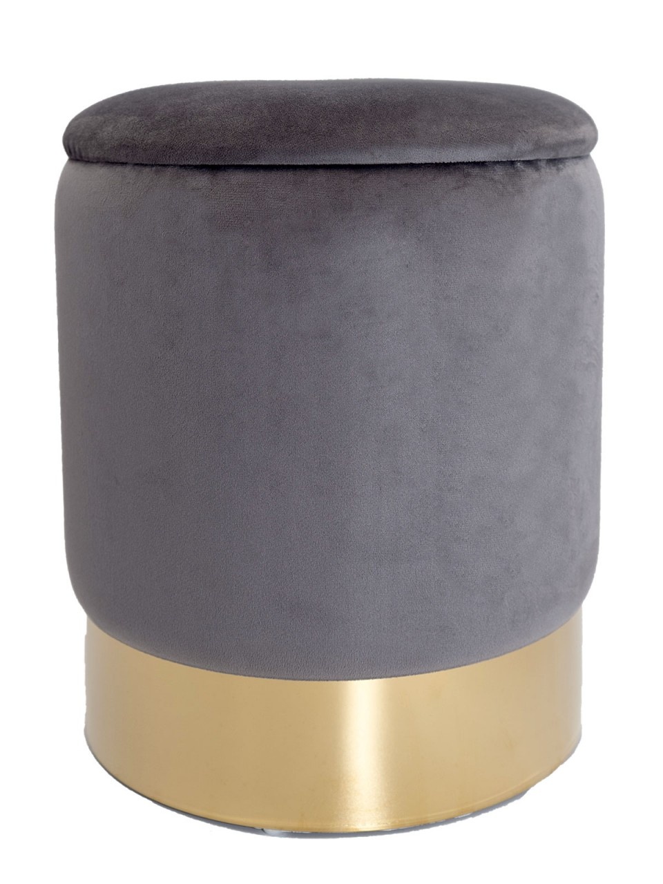 Hocker - Samt-Hocker - Mit Ablagefläche - Anthrazit - Ø 31 x H 38 cm - Dekorativer Hocker