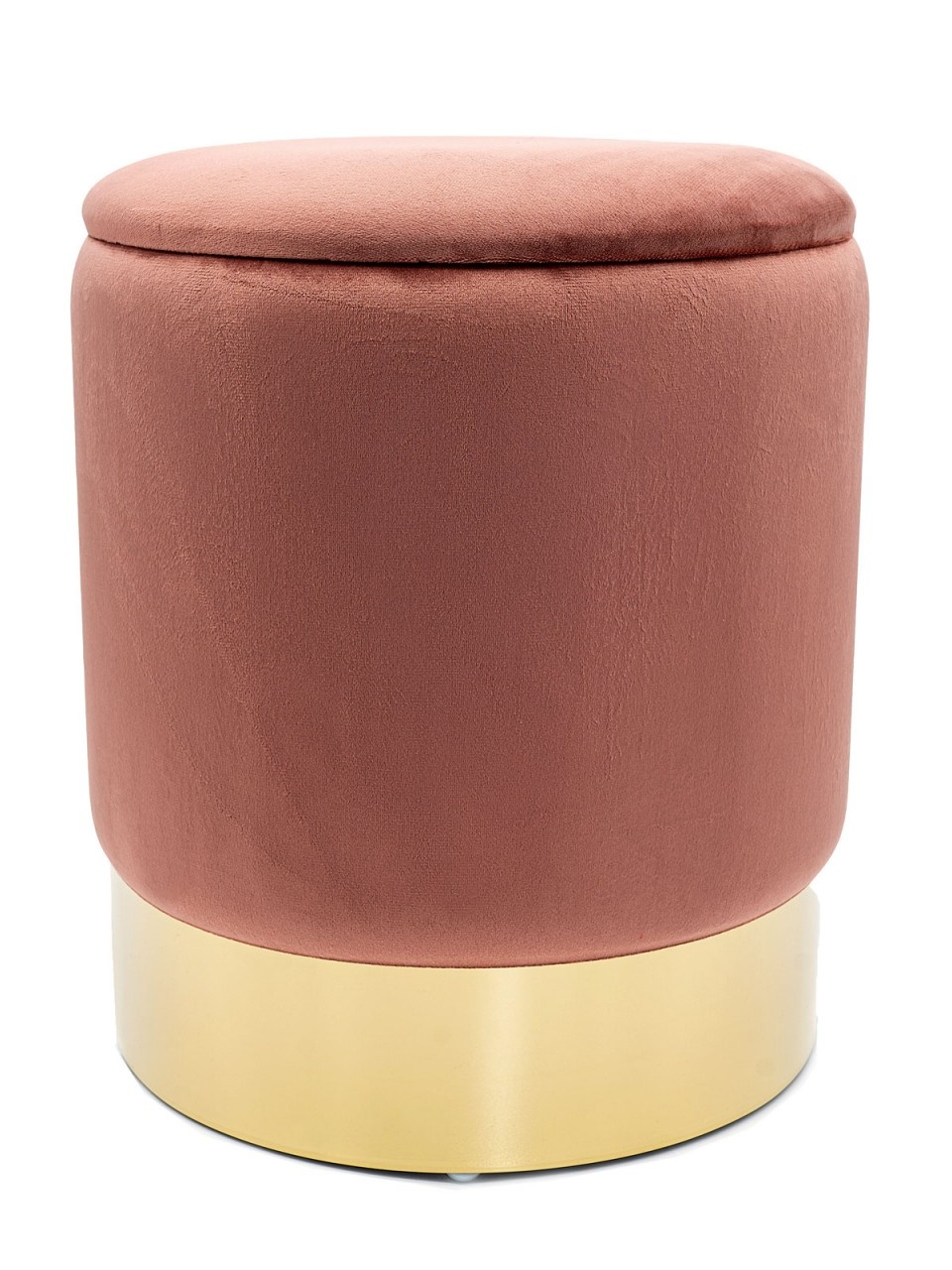 Hocker - Hocker aus Samt - Mit Ablagefläche - Rosa - Ø 31 x H 38 cm
