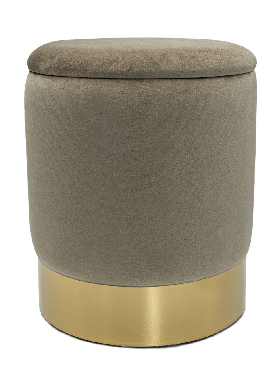 Hocker - Samt-Hocker - Mit Ablagefläche - Grün/Grau - Ø 31 x H 38 cm - Dekorativer Hocker