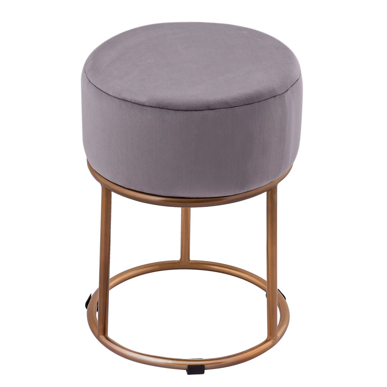 Parya Home -Velours kruk 32 x 42 cm fluwelen kruk met ijzeren frame goudkleurige zitkruk Velvet Poef Sitzp