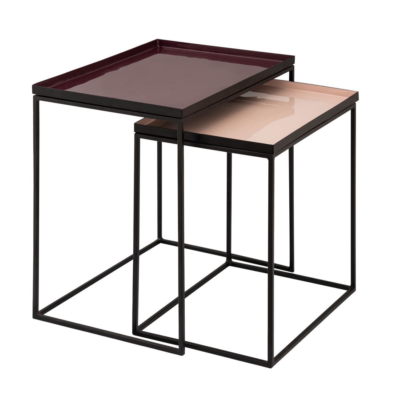 Parya Home -Bijzettafel set van 2 bijzettafels 45 H 45 cm decoratieve tafellamp tafel sofa tafel Copenhagen tafel emaille