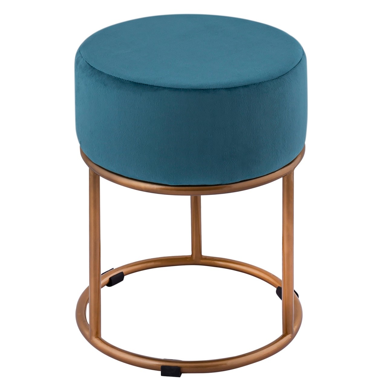 Parya Home -Velours kruk Ø 32 H 42 cm fluwelen kruk met ijzeren frame goudkleurige zitkruk Velvet Poef Sitzp