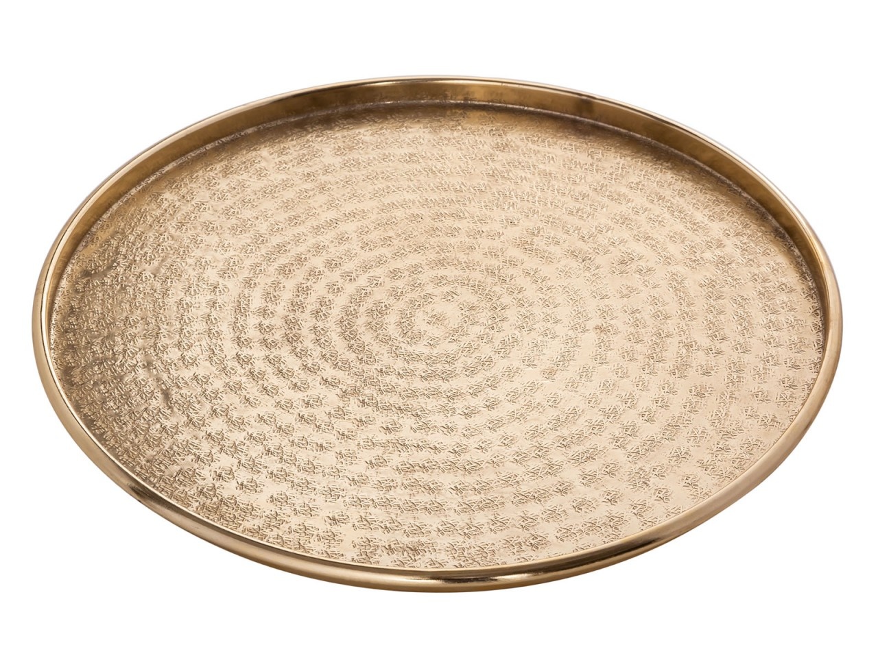 Parya Home - Dekoratives Tablett ø 40 cm Kerzentablett aus Metall rund - Gold - Metall