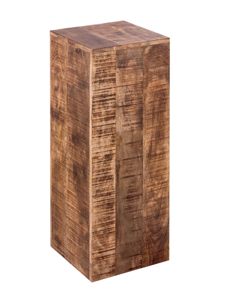 Parya Home -Flower Column Hocker Quadratischer Pflanzenständer Beistelltisch - 27 x 27x 70-75 cm - Braun - Massives Mangoholz