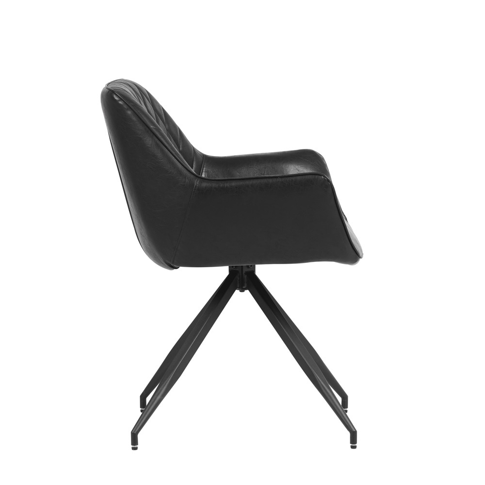 Parya Home - Selva Eetkamerstoel - Kunstleer - Metaal - Zwart