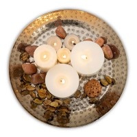 Parya Home - Decorative Tray ø 28 cm Round Serving Tray - Silver - Metal