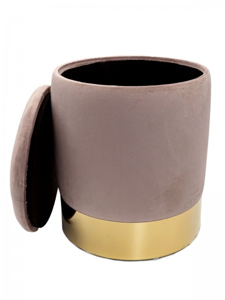 Hocker - Hocker aus Samt - Mit Ablagefläche - Lila - Ø 31 x H 38 cm - Dekorativer Hocker