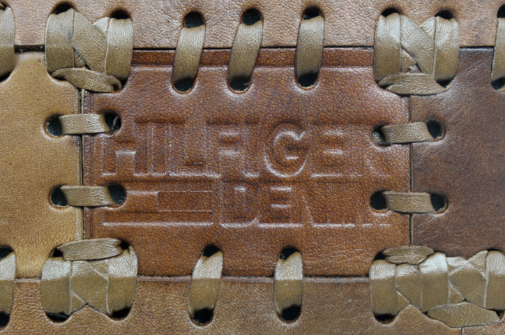 Hocker Patchwork - 33x33 cm - Leder - vintage cognac