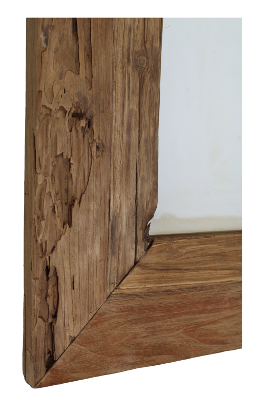 Wandspiegel Rustiek - 120x60 cm - drijfhout teak