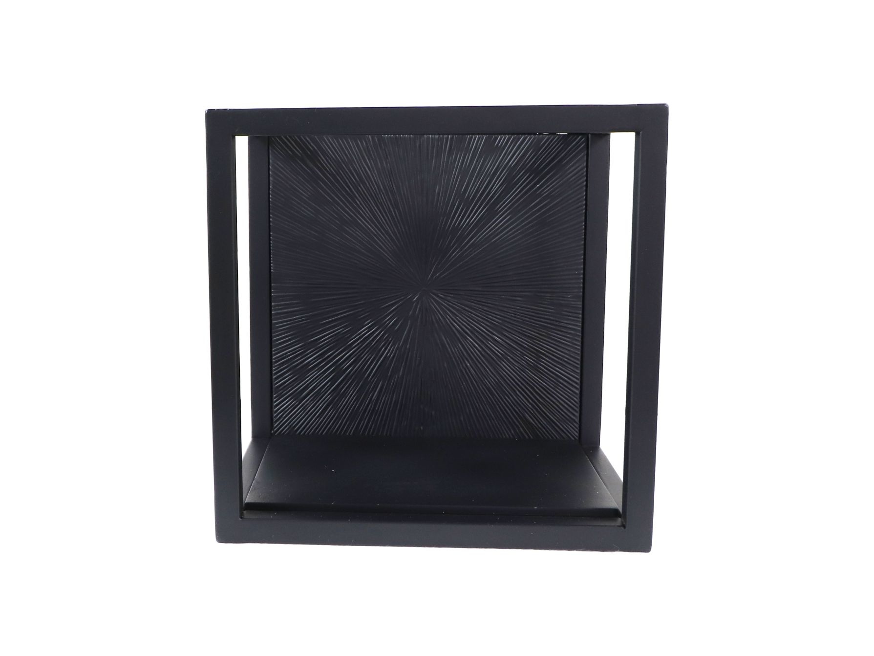 Wandbox Fletcher - 25x18x25 - Zwart - Ijzer/Aluminium/Mangohout