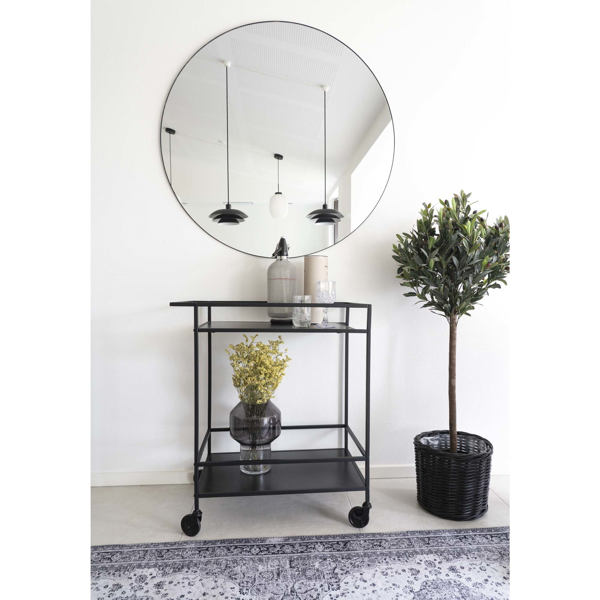 Vita Barkarretje - Barkarretje met zwart frame en wielen en twee zwarte planken 68x40x79 cm