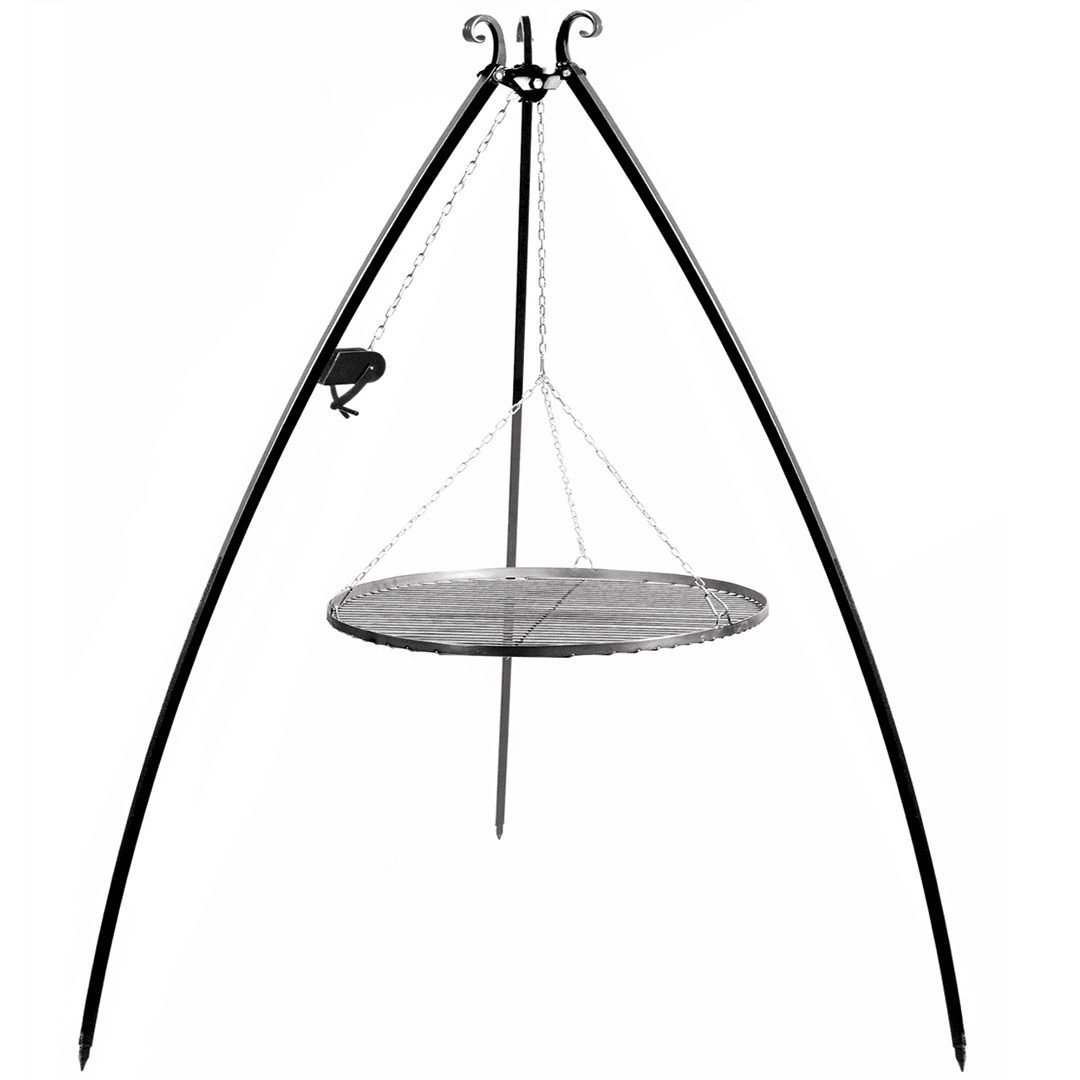 Dreibein - 200 cm - Inkl. Umlenkrolle mit Stahl, Grillrost