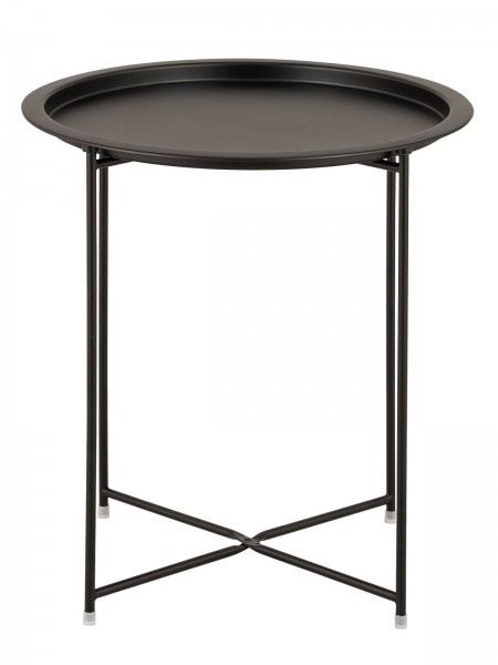 Bijzettafel- Salontafel -47 x 51cm - Metaal - Zwart