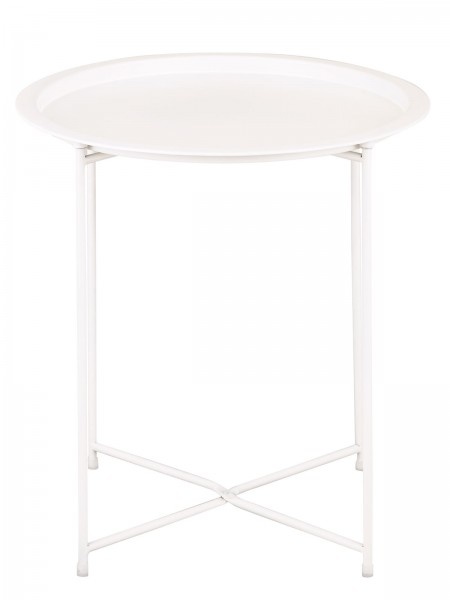 Bijzettafel- Salontafel -47 x 51cm - Metaal – Wit