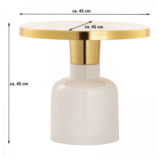Parya Home -Bijzettafel rond - Decoratieve tafel - 45 x45 cm- Metaal - Grijs