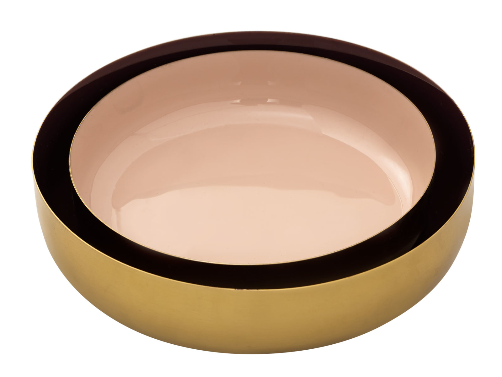 Parya Home - Dekoschale 2er Set Knabberschale rund Glam - ø 22x18 - Gold und innen emailliert - Hochwertiges Metall