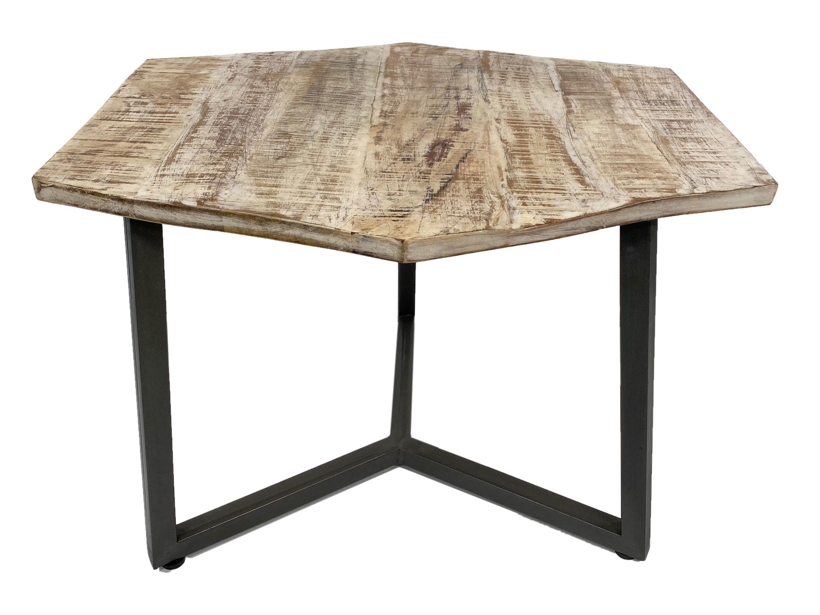 Parya Home - Beistelltisch Nachhaltiger Wohnzimmertisch Couchtisch - 56 x 47 cm - Schwarz - Metallrahmen Holz