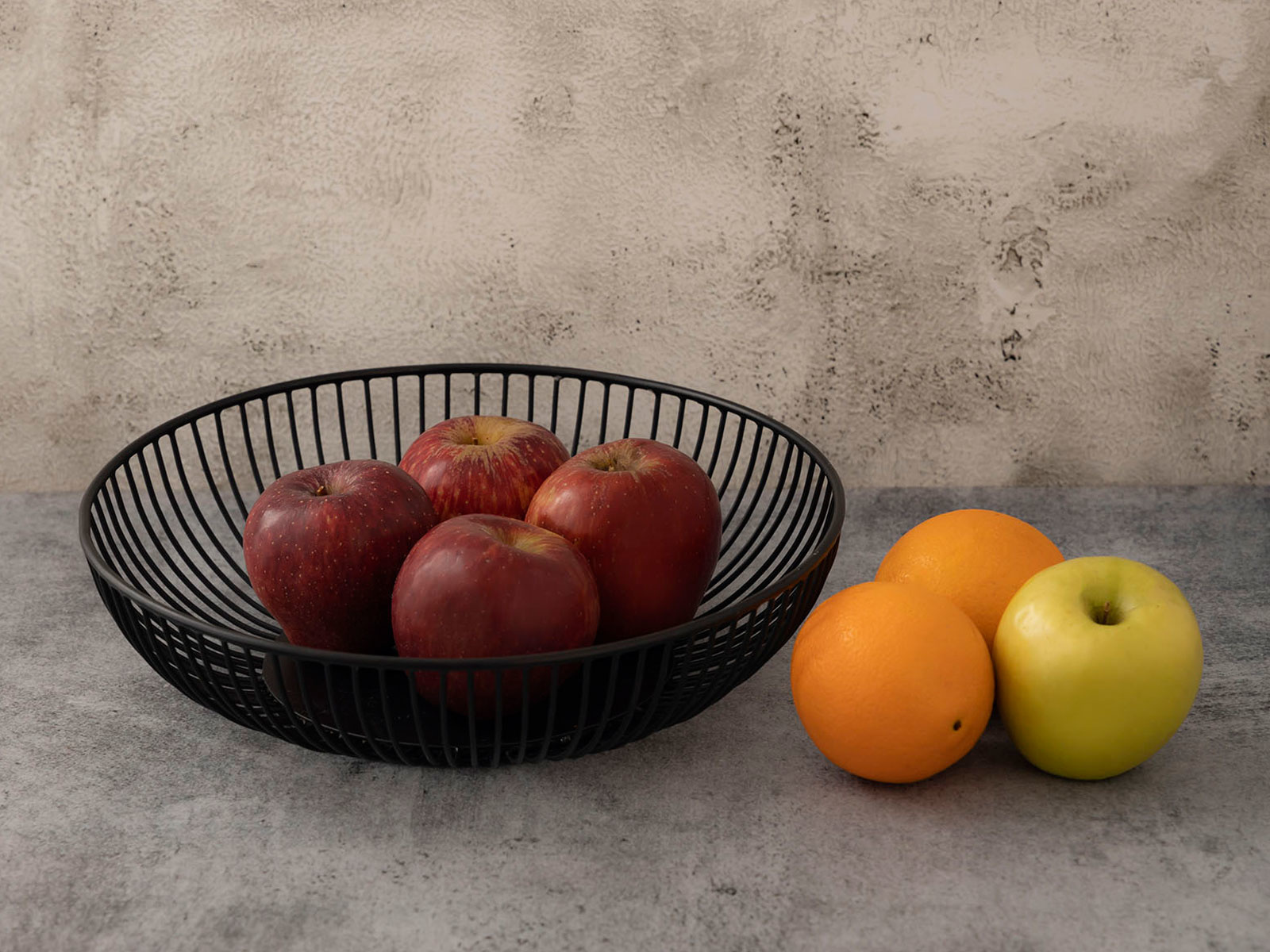 Parya Home - Brotkorb-Set 2 Stück - Obstschale -ø 28x7,5 cm - Metall - Schwarz