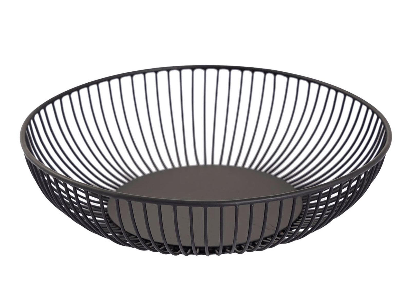 Parya Home - Brotkorb-Set 2 Stück - Obstschale -ø 28x7,5 cm - Metall - Schwarz