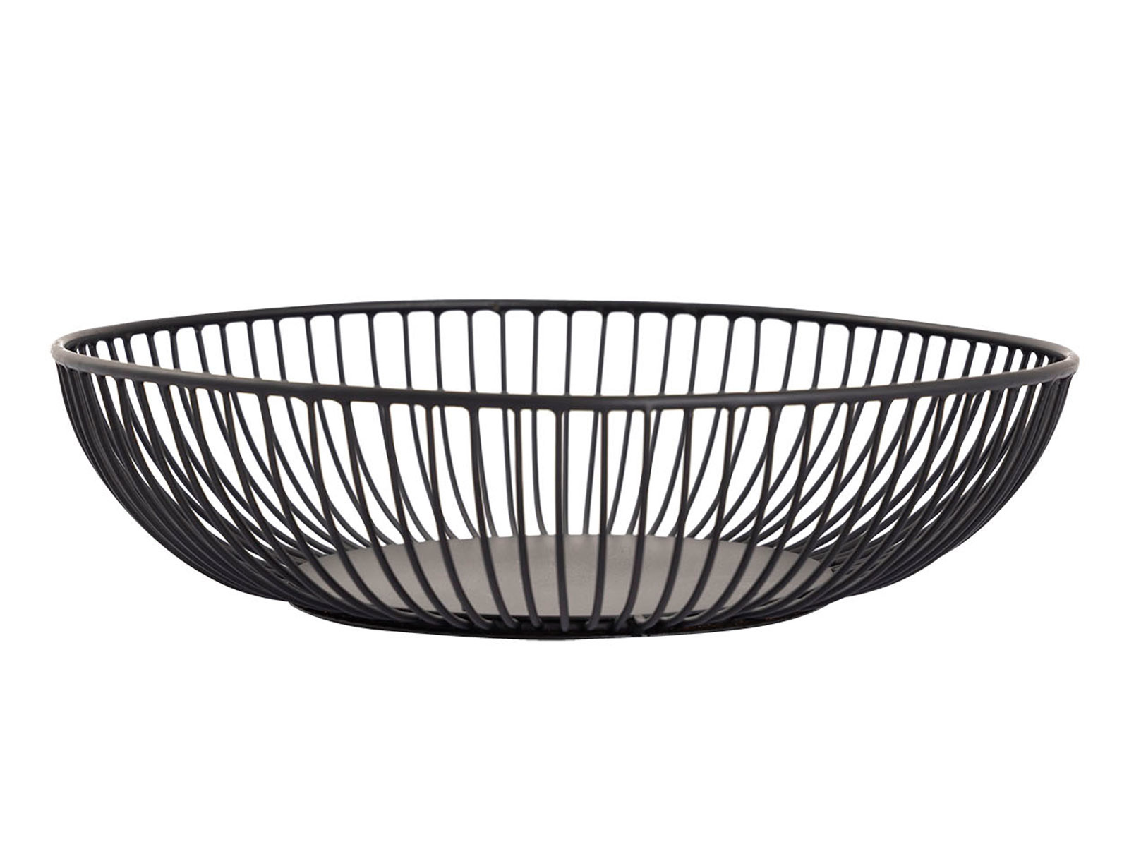 Parya Home - Brotkorb-Set 2 Stück - Obstschale -ø 28x7,5 cm - Metall - Schwarz