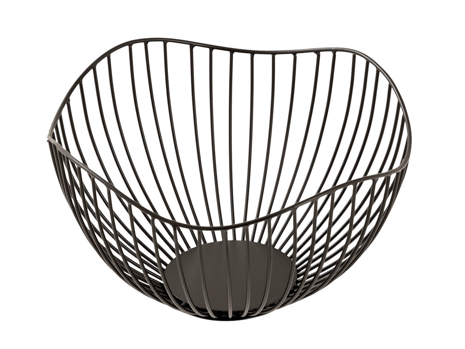 Parya Home - Obstschale Metall ø 25 H 14 cm Brotkorb Set 2 Stück Obstkorb Metall schwarz oder gold rund Wave