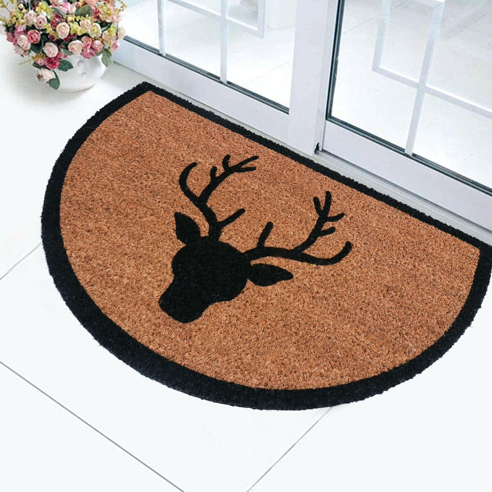 Parya Home - Kokosnussmatte Fußmatte halbrund 75 x 45 cm F