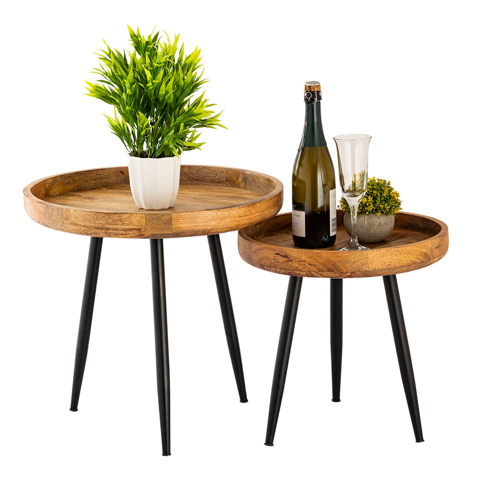 Side table - coffee table - 40 or 50cm - Wood - black