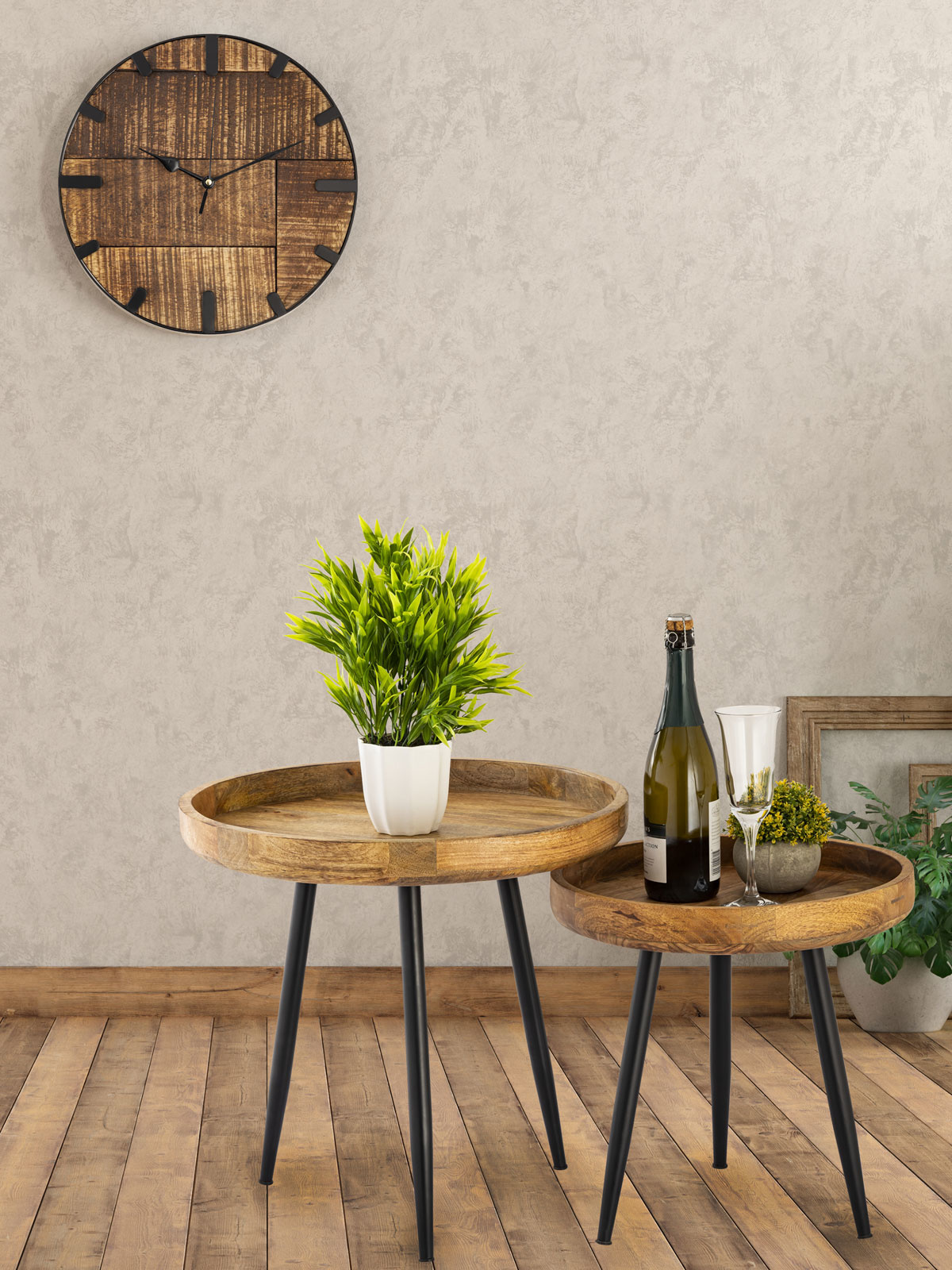 Side table - coffee table - 40 or 50cm - Wood - black