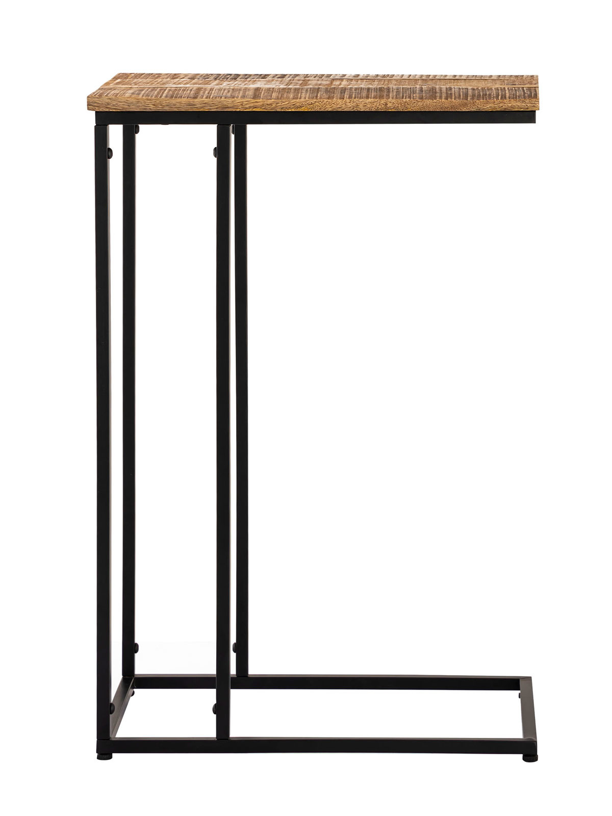 Parya Home - Side table wood - Laptop table C-table - Metal - 25x60x40cm
