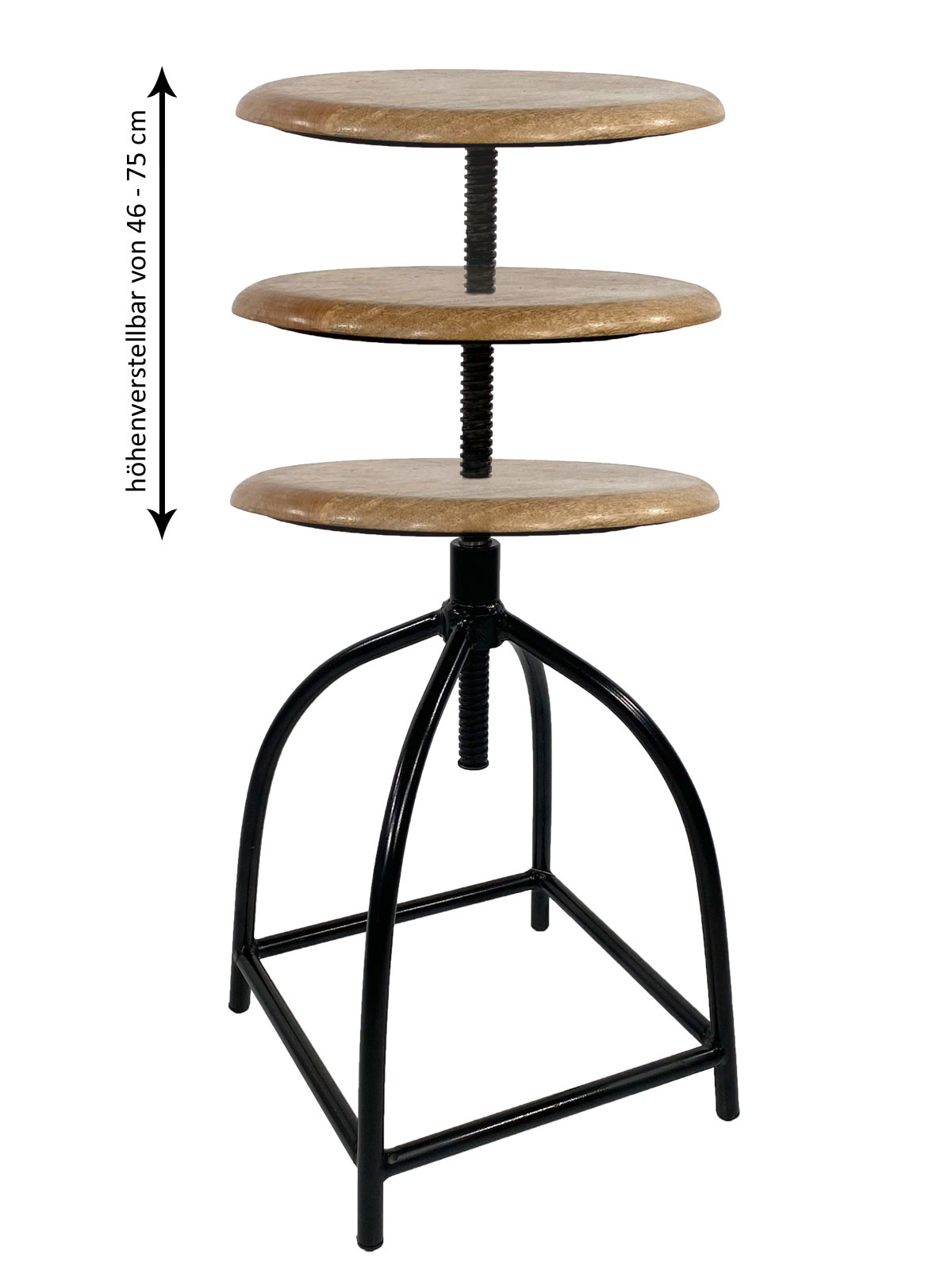 Parya Home - Draaikrukset 2-delig- Barkruk- 34x75x34 - in Hoogte Verstelbaar - Hout