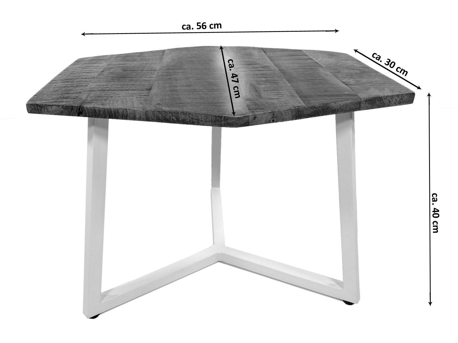 Parya Home - Bijzettafel - 56 x 47 cm - salontafel - Zwart
