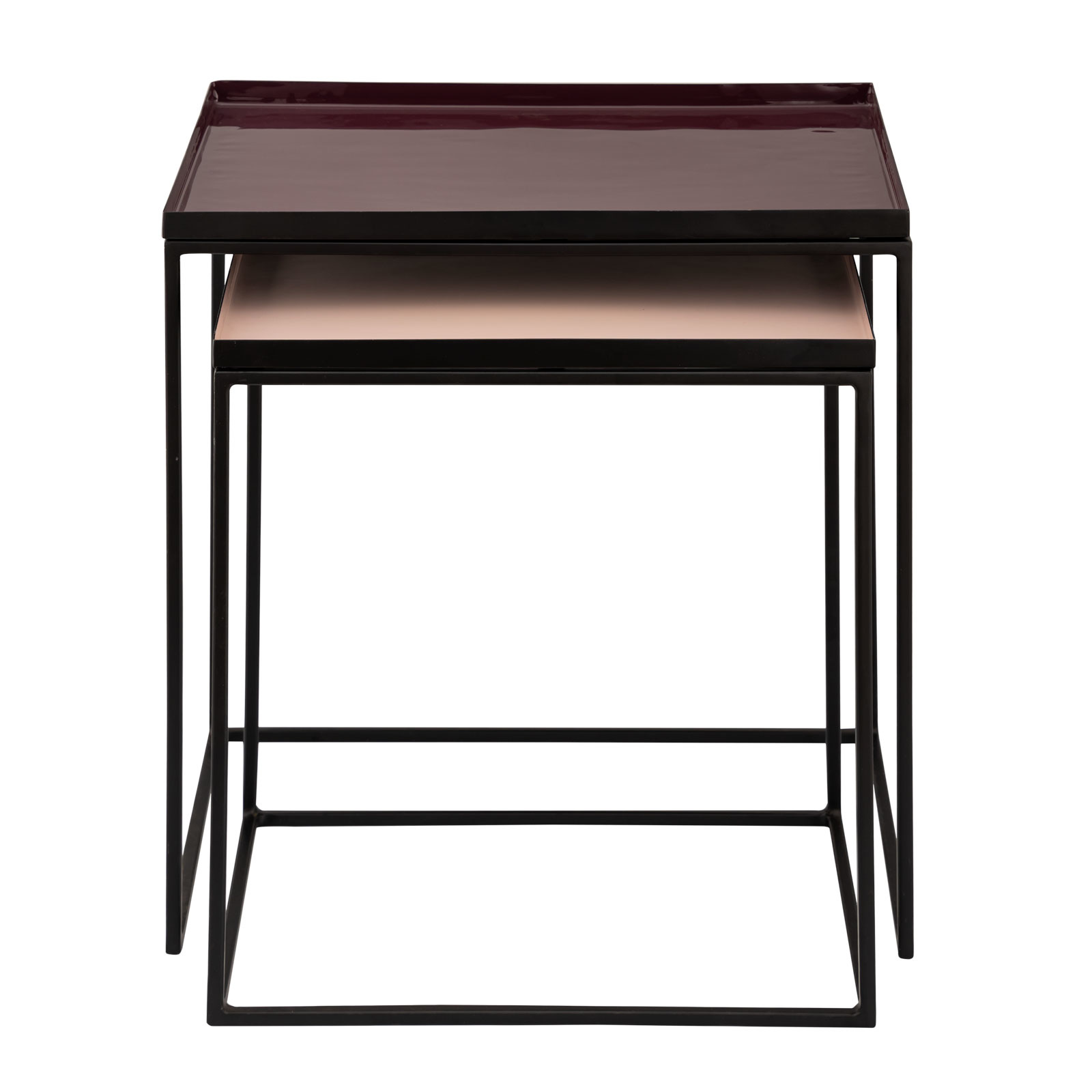 Parya Home -Bijzettafel set van 2 bijzettafels 45 H 45 cm decoratieve tafellamp tafel sofa tafel Copenhagen tafel emaille